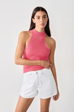 Sleeveless Ribbed Top;${refinementColor}