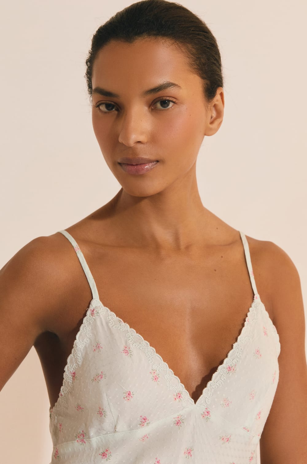 Caraco de pyjama &agrave; motifs fleuris;${refinementColor}