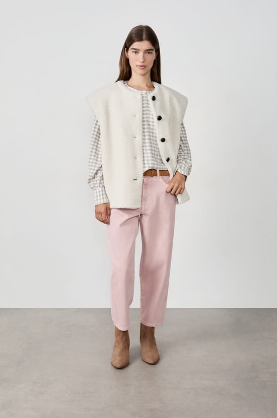 Sleeveless Faux Fur Jacket;${refinementColor}