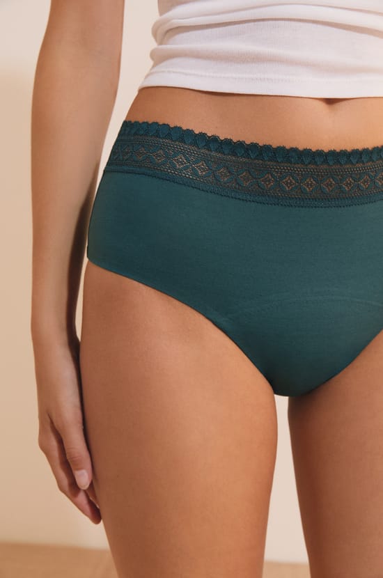 Period Boyshort in Cotton - Heavy Flow;${refinementColor}