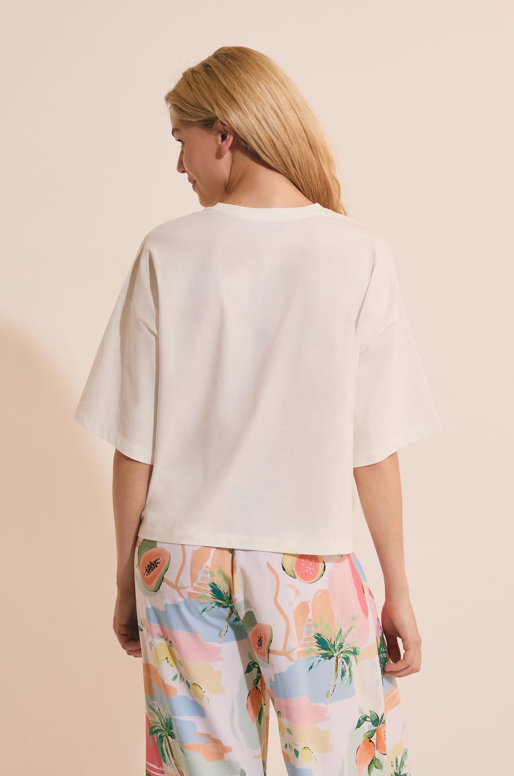 Pyjama T-shirt with Print;${refinementColor}