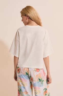 Pyjama T-shirt with Print;${refinementColor}