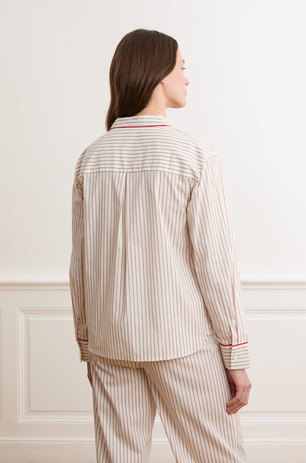 Chemise &agrave; rayures avec coton;${refinementColor}