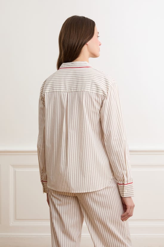 Chemise &agrave; rayures avec coton;${refinementColor}