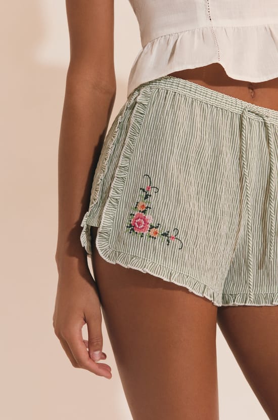 Short de pyjama &agrave; rayures;${refinementColor}