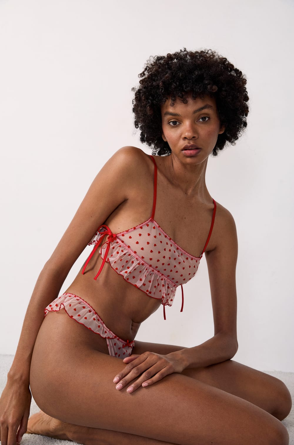 Bralette in Heart Tulle;${refinementColor}