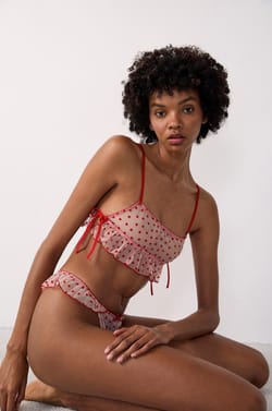 Bralette in Heart Tulle;${refinementColor}