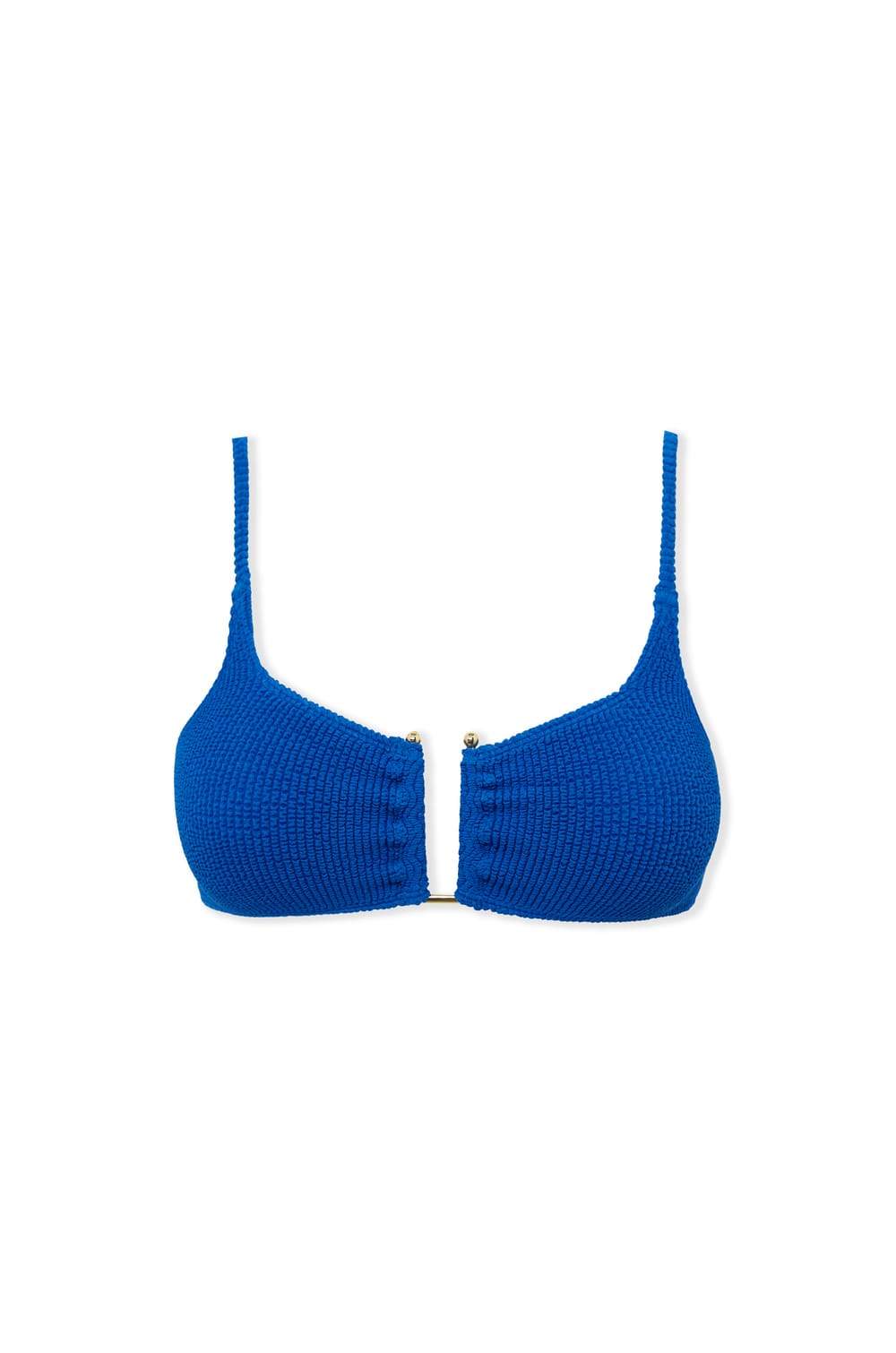Bikini Top Stretchy Bralette with Metal Detail;${refinementColor}