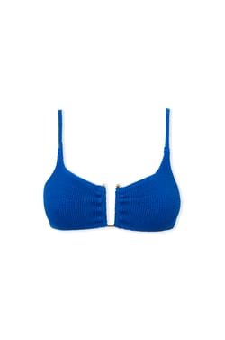 Bikini Top Stretchy Bralette with Metal Detail;${refinementColor}