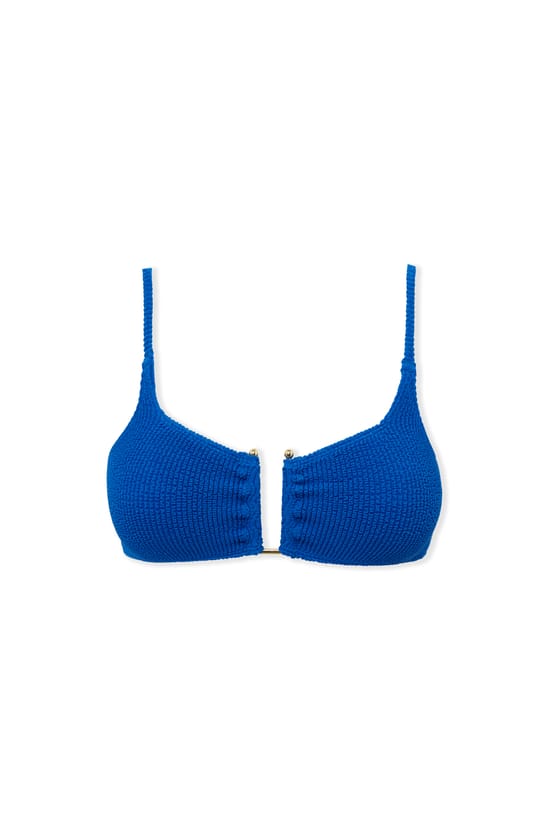 Bikini Top Stretchy Bralette with Metal Detail;${refinementColor}