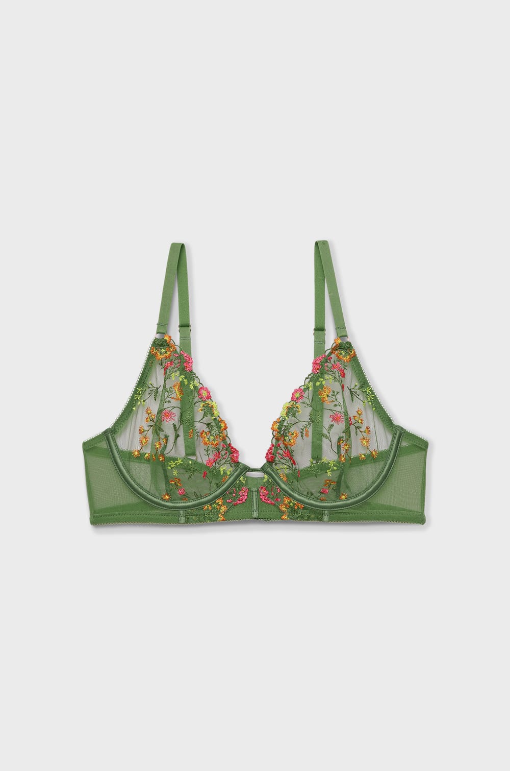 Balconette Bra with Floral Embroidery;${refinementColor}