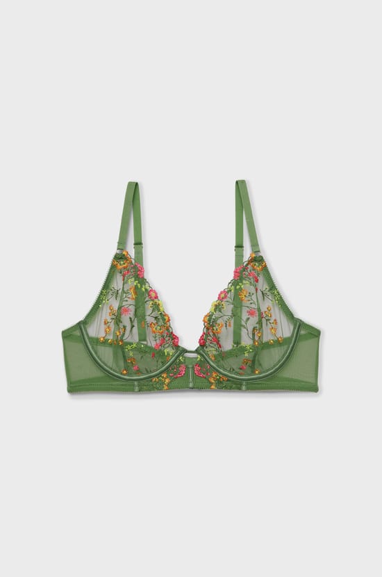 Sujetador sin relleno bordado con flores;${refinementColor}
