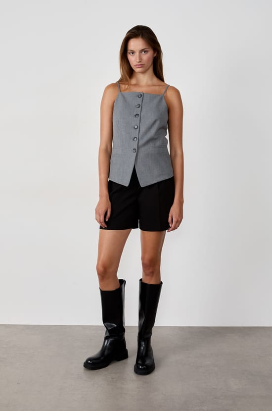 Gilet sans manches &agrave; boutons;${refinementColor}