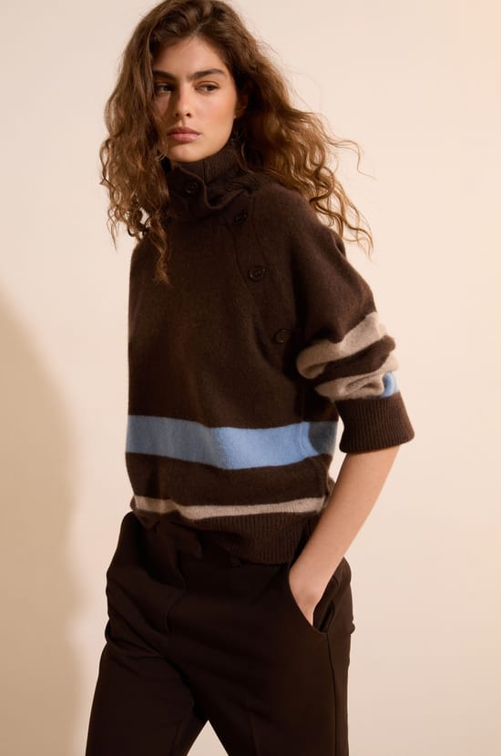 Pull col montant 100% cachemire;${refinementColor}