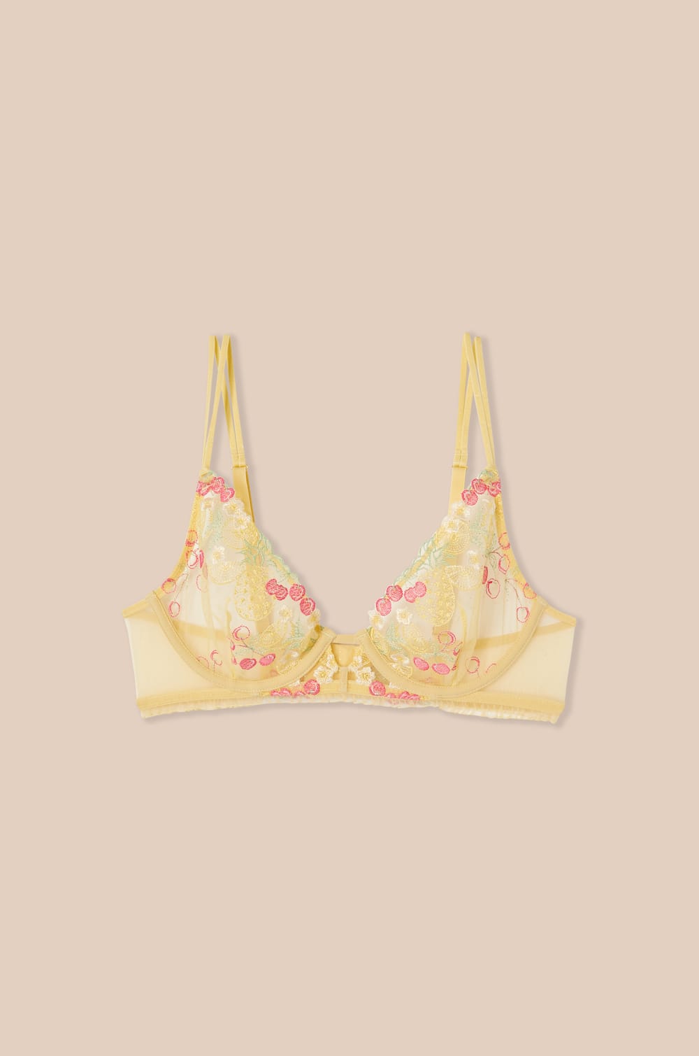Soutien-gorge classique avec motifs fruits brod&eacute;s;${refinementColor}