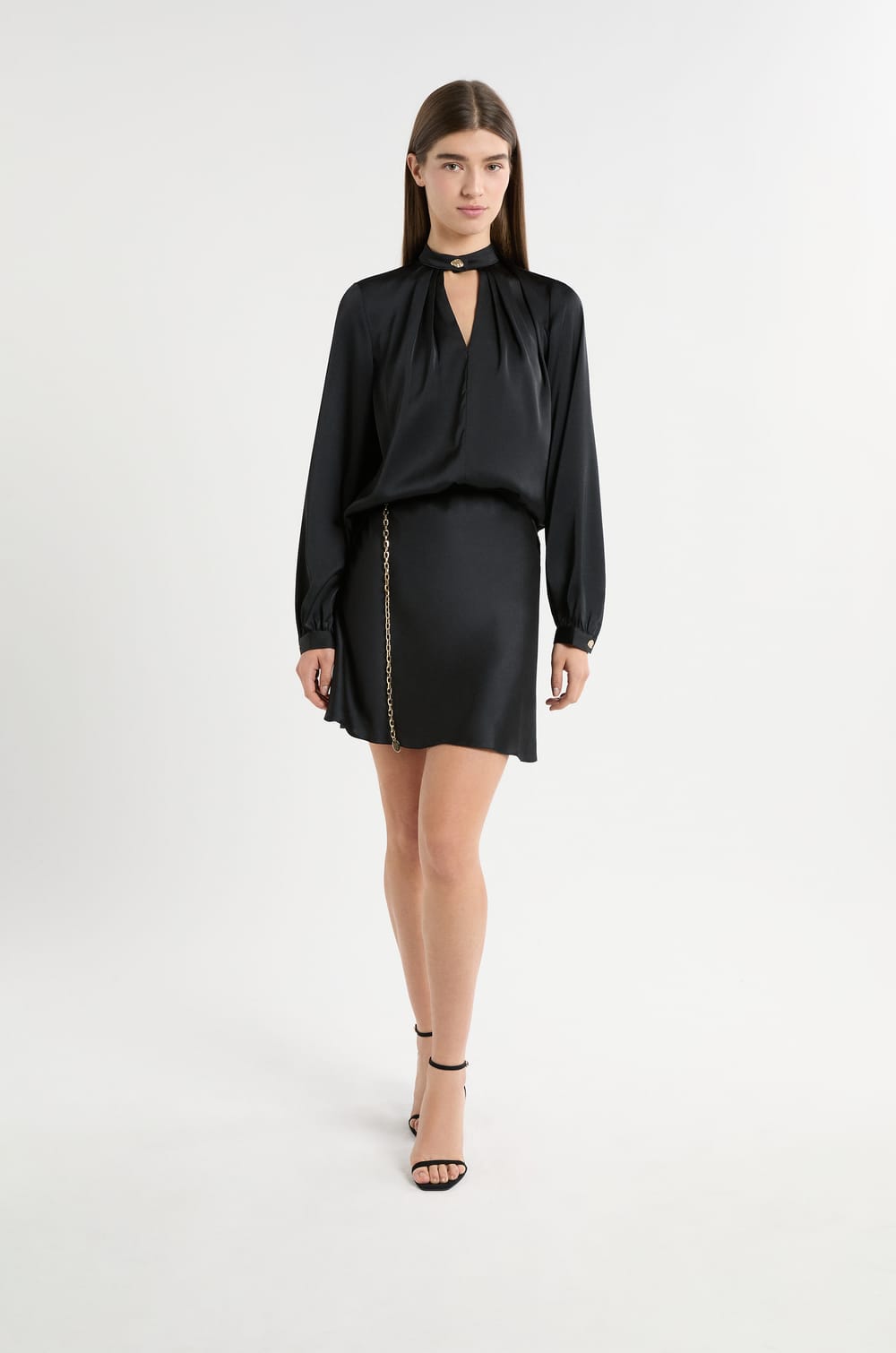 Blouse avec col bijou;${refinementColor}