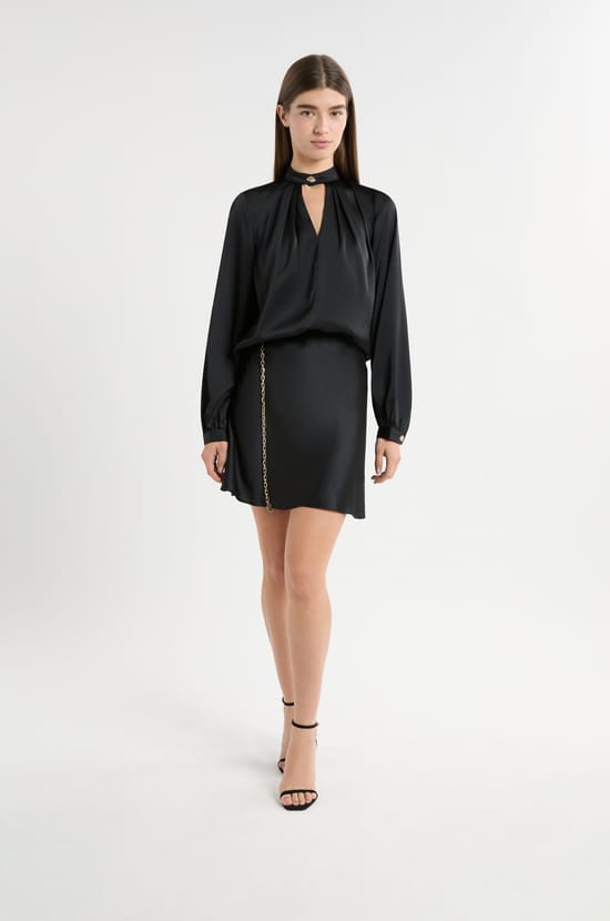 Blouse avec col bijou;${refinementColor}