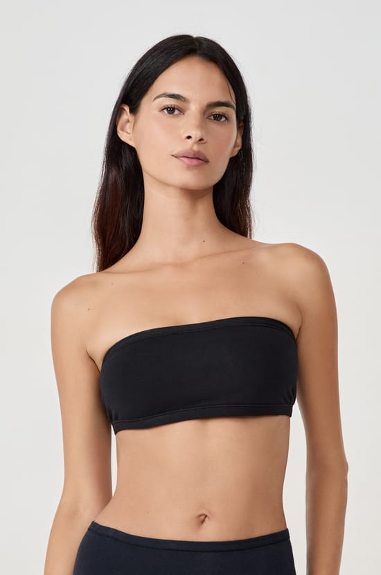 Bandeau sans armatures en coton biologique extensible;${refinementColor}