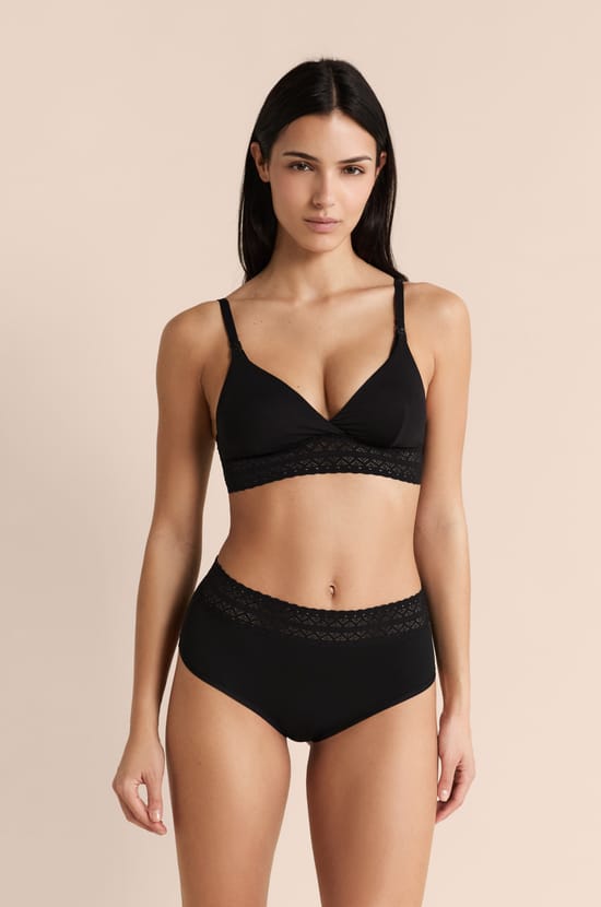 Culotte midi de maternit&eacute; d&eacute;tails dentelle;${refinementColor}