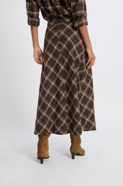 Long Patterned Cotton Skirt;${refinementColor}