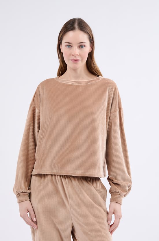 Sweatshirt de pyjama en velours;${refinementColor}