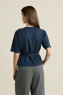 Pull manches courtes ceintur&eacute;e;${refinementColor}