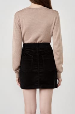 Short Velvet Skirt;${refinementColor}