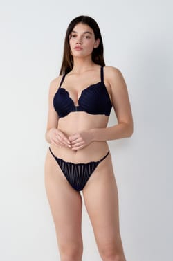 Bra N.5 - The Lightly Lined Plunge with Jewellery Details;${refinementColor}