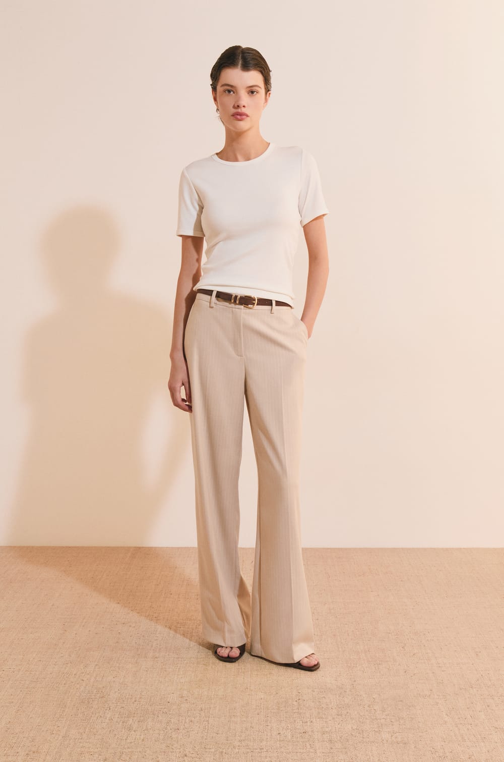 T-shirt manches courtes avec coton modal;${refinementColor}