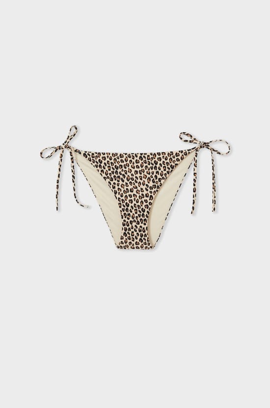 Leopard print tie-side bikini bottom;${refinementColor}