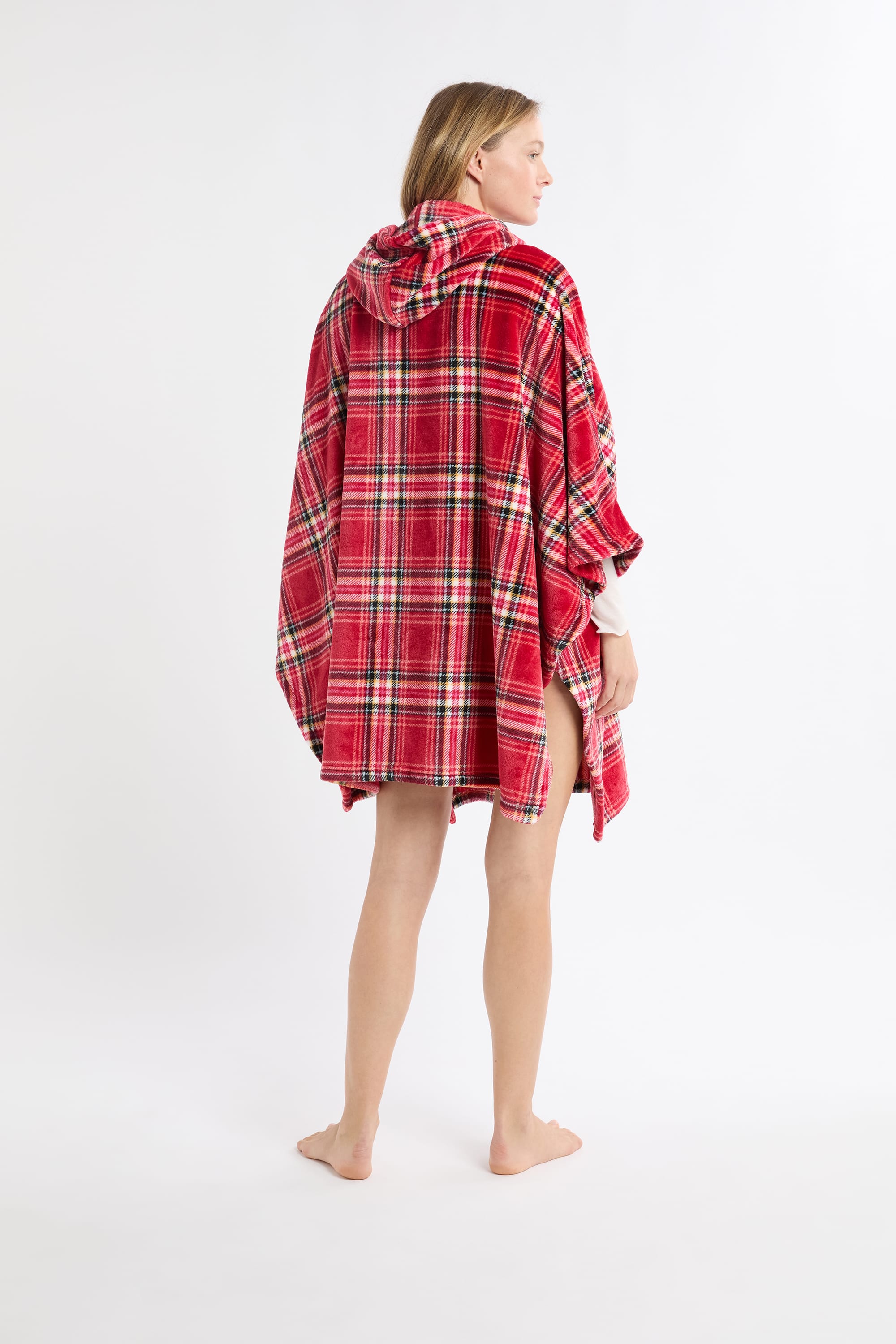 Sleeveless Fleece Poncho - MONICA - ROUGE - ETAM