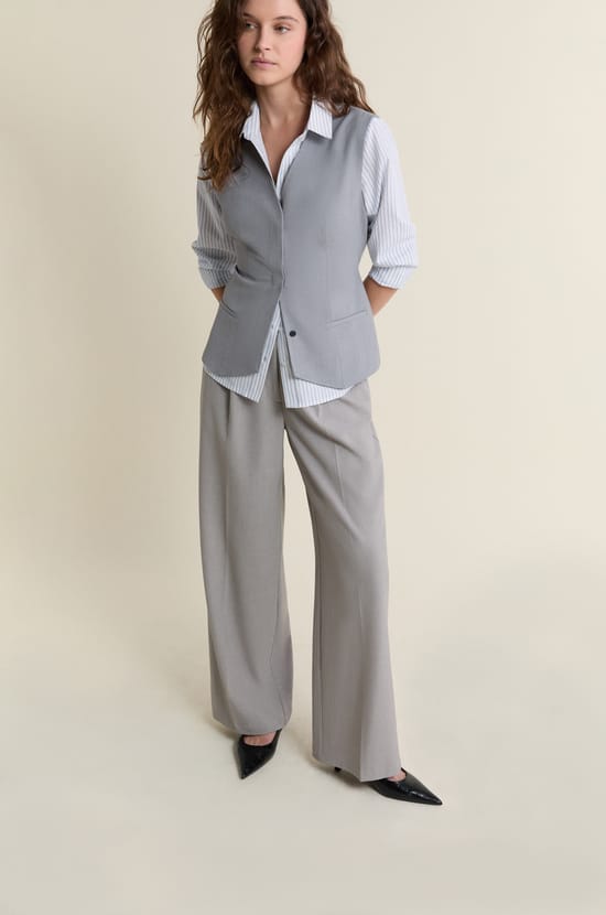 Wide-Cut Tailored Trousers;${refinementColor}