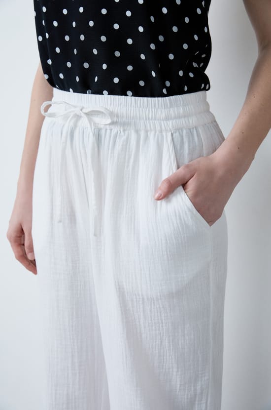 Cotton honeycomb trousers;${refinementColor}