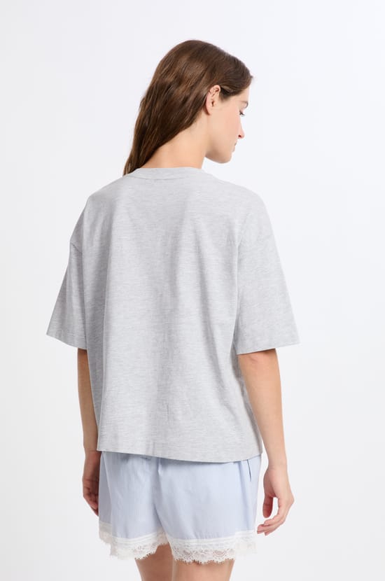 T-shirt de pyjama en coton avec motifs chats;${refinementColor}