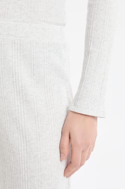 Straight ribbed cotton pyjama trousers;${refinementColor}