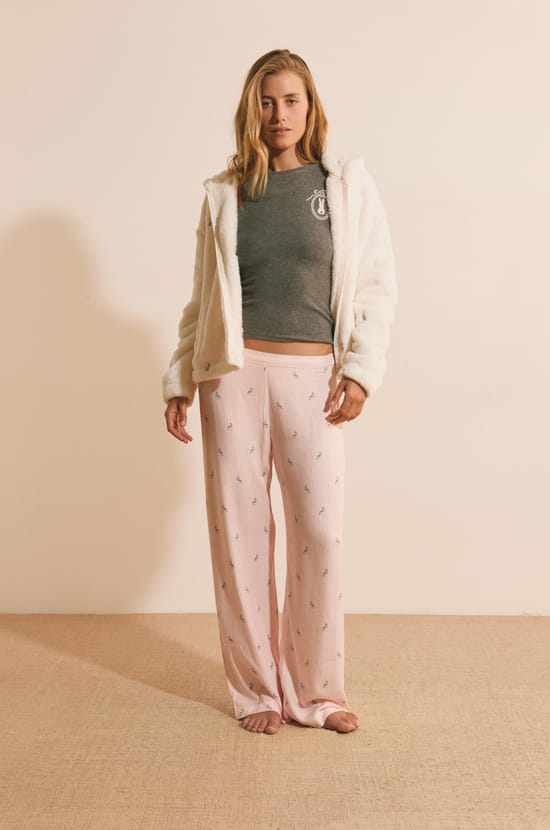 Veste avec capuche &agrave; motifs lapins;${refinementColor}