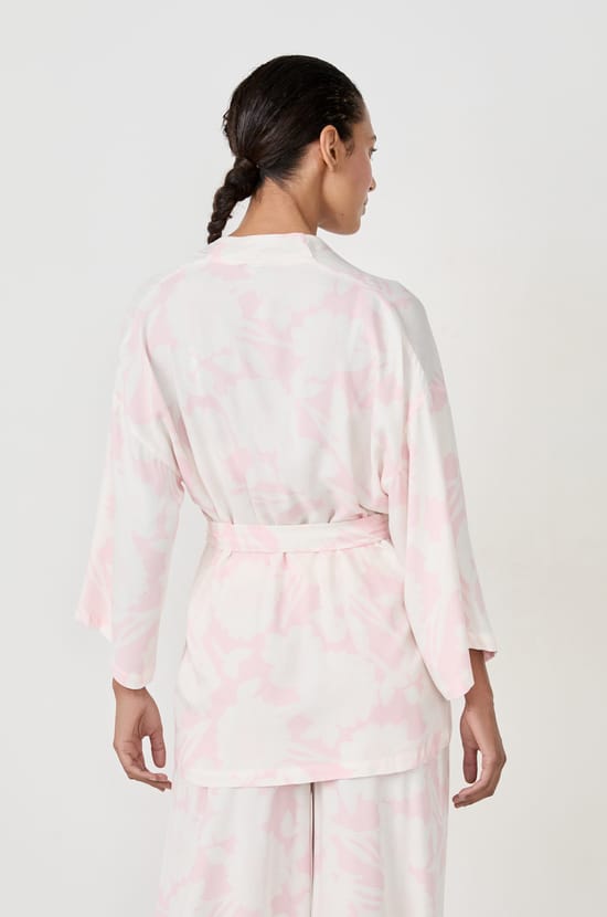 Printed Satin Robe;${refinementColor}