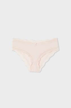 Microfiber Boyshort with Lace Trim;${refinementColor}