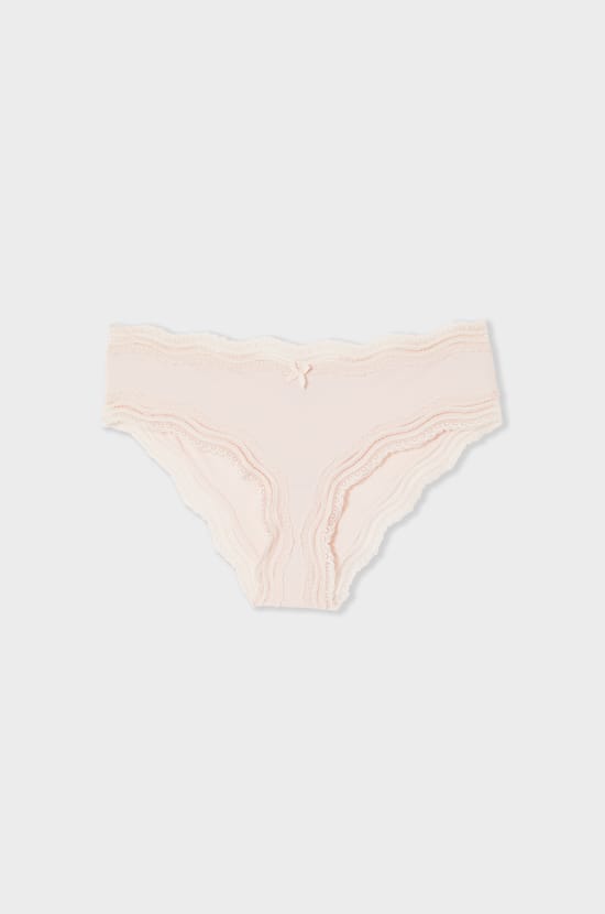 Microfiber Boyshort with Lace Trim;${refinementColor}