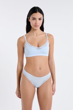 Bralette in Microfiber and Lace;${refinementColor}