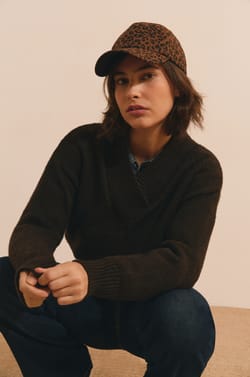 Casquette &agrave; motifs l&eacute;opard en coton;${refinementColor}