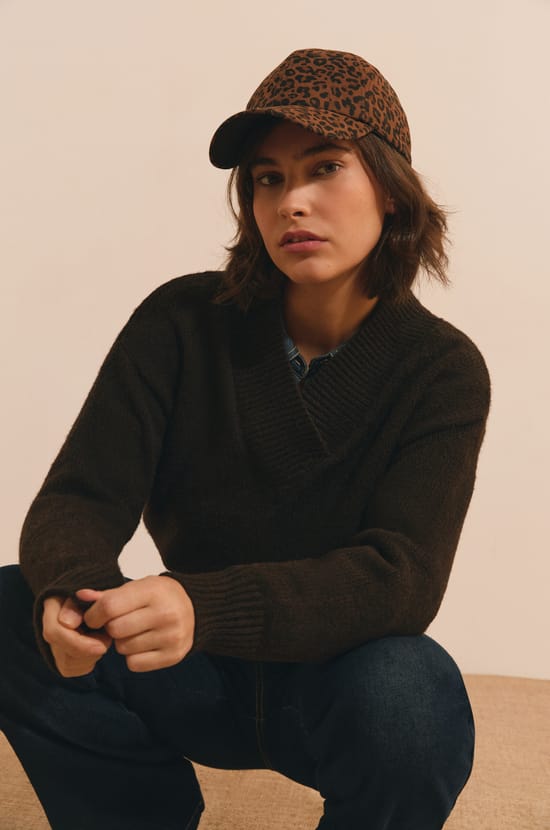 Casquette &agrave; motifs l&eacute;opard en coton;${refinementColor}
