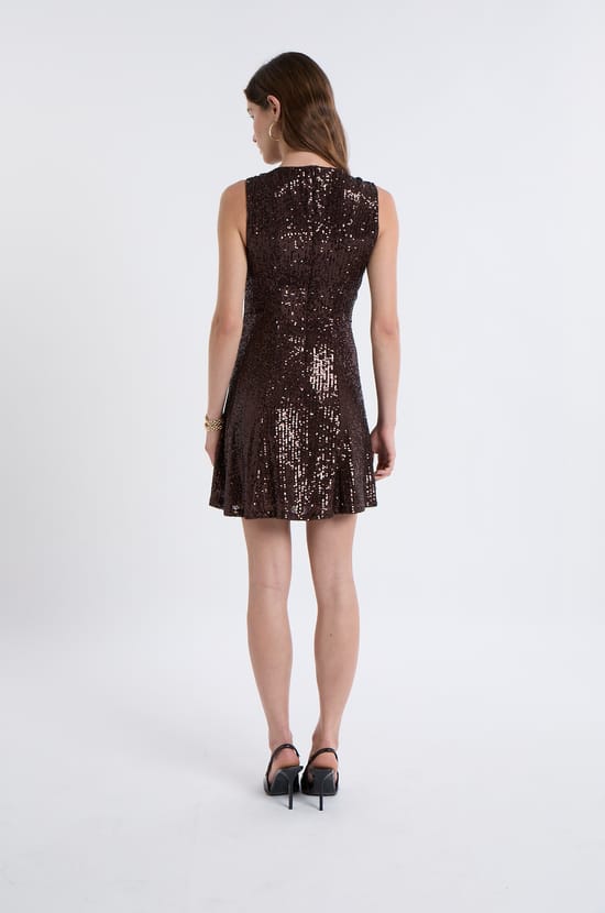 Sleeveless Sequin Dress;${refinementColor}