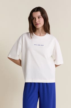 Pyjama T-shirt met korte mouwen van katoen;${refinementColor}