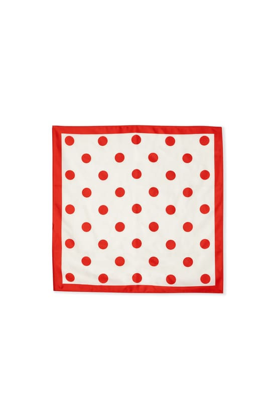 Silk Scarf with Heart Motifs;${refinementColor}