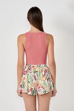 Débardeur côtelé en coton;${refinementColor}