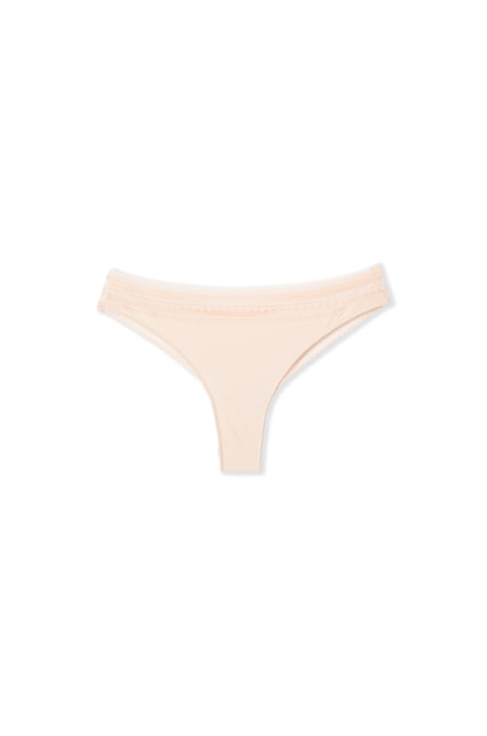 Microfibre Tanga with Lace Details;${refinementColor}