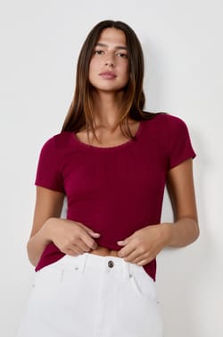 T-shirt en maille manches courtes;${refinementColor}