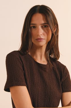 T?shirt manches courtes gaufr&eacute;;${refinementColor}