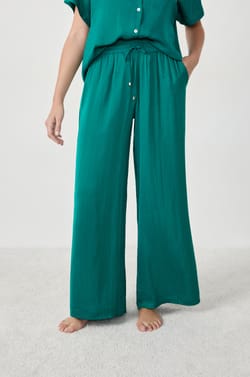 Satijnen broek met wijde pijpen;${refinementColor}
